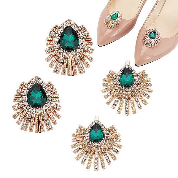 PandaHall ARRICRAFT 4Pcs 2 Styles Peacock Feather Alloy Rhinestone Shoe Buckle Clips, Golden, 40~42x34.5~36x7mm, 2pcs/style Alloy+Rhinestone..., Green
PandaHall ARRICRAFT 4Pcs 2 Styles Peacock Feather Alloy Rhinestone Shoe Buckle Clips, Golden, 40~42x34.5~36x7mm, 2pcs/style Alloy+Rhinestone..., Green
