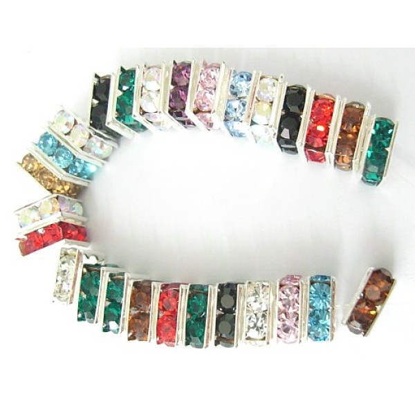 PandaHall Brass Rhinestone Spacer Beads, Grade A, Square, Nickel Free, Mixed Color, Silver Color Plated,Size: about 6mm wide, 6mm long, 3mm..., Multicolor
PandaHall Brass Rhinestone Spacer Beads, Grade A, Square, Nickel Free, Mixed Color, Silver Color Plated,Size: about 6mm wide, 6mm long, 3mm..., Multicolor