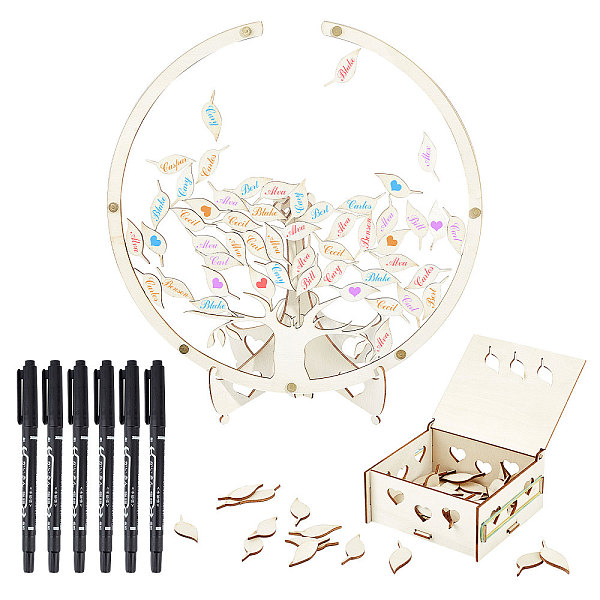 PandaHall CRASPIRE 1 Set Wedding Guest Book Alternative, Wooden Drop Top Frame Sign Book with Signature Leafs, with 6Pcs Double-Sided Marker..., Multicolor
PandaHall CRASPIRE 1 Set Wedding Guest Book Alternative, Wooden Drop Top Frame Sign Book with Signature Leafs, with 6Pcs Double-Sided Marker..., Multicolor
