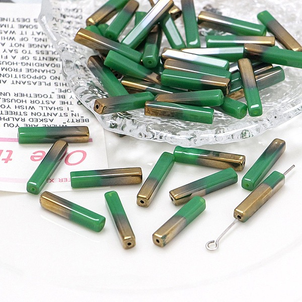 PandaHall Electroplate Glass Beads, Faceted, Rectangle, Green, 19.5~20x4x4mm, Hole: 1mm Glass Rectangle Green
PandaHall Electroplate Glass Beads, Faceted, Rectangle, Green, 19.5~20x4x4mm, Hole: 1mm Glass Rectangle Green