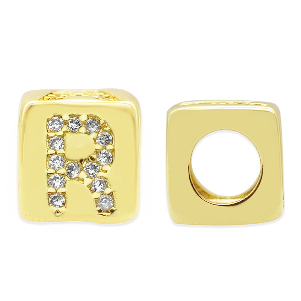 PandaHall Brass Micro Pave Clear Cubic Zirconia European Beads, Cube with Letter, Letter.R, 8.5x8.5x8.5mm, Hole: 5mm, 3pcs/bag Brass Letter...
PandaHall Brass Micro Pave Clear Cubic Zirconia European Beads, Cube with Letter, Letter.R, 8.5x8.5x8.5mm, Hole: 5mm, 3pcs/bag Brass Letter...