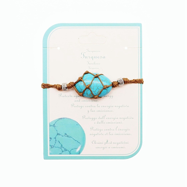 PandaHall Synthetic Turquoise Macrame Pouch Braided Bead Bracelet, Wax Cord Adjustable Bracelet, 9-7/8 inch(25cm) Synthetic Turquoise
PandaHall Synthetic Turquoise Macrame Pouch Braided Bead Bracelet, Wax Cord Adjustable Bracelet, 9-7/8 inch(25cm) Synthetic Turquoise
