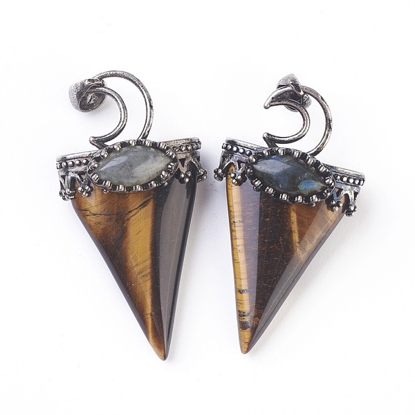 PandaHall Natural Tiger Eye Big Pendants, with Brass Findings, Triangle, Antique Silver, 53~58x28~29x16~18mm, Hole: 5x7mm Tiger Eye Triangle..., Brown
PandaHall Natural Tiger Eye Big Pendants, with Brass Findings, Triangle, Antique Silver, 53~58x28~29x16~18mm, Hole: 5x7mm Tiger Eye Triangle..., Brown