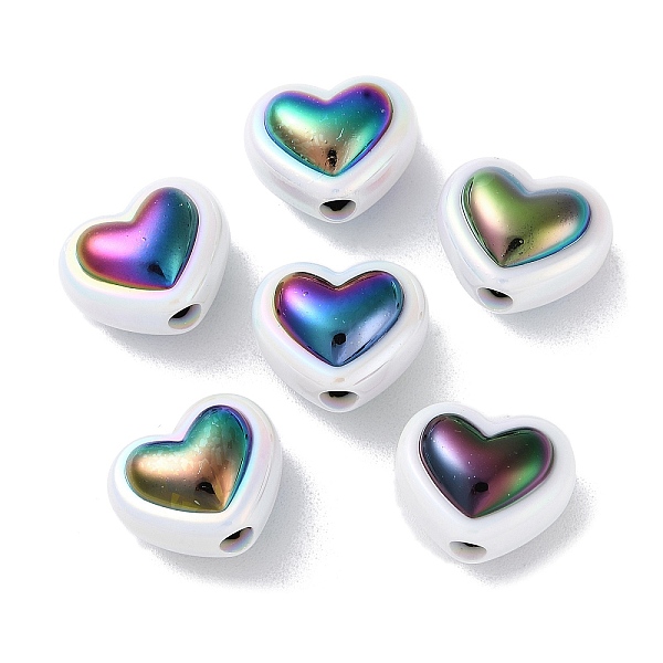 PandaHall UV Plating Rainbow Iridescent Acrylic Beads, Two Tone, Bead in Bead, Heart, 15x18x12mm, Hole: 3.5mm Acrylic Heart
PandaHall UV Plating Rainbow Iridescent Acrylic Beads, Two Tone, Bead in Bead, Heart, 15x18x12mm, Hole: 3.5mm Acrylic Heart