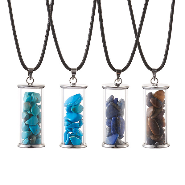 PandaHall Pendant Necklaces, with Glass Bottle(Chip Gemstone Beads inside), Polyester Rope and Stainless Steel Chain Extender, 17.7 inch...
PandaHall Pendant Necklaces, with Glass Bottle(Chip Gemstone Beads inside), Polyester Rope and Stainless Steel Chain Extender, 17.7 inch...