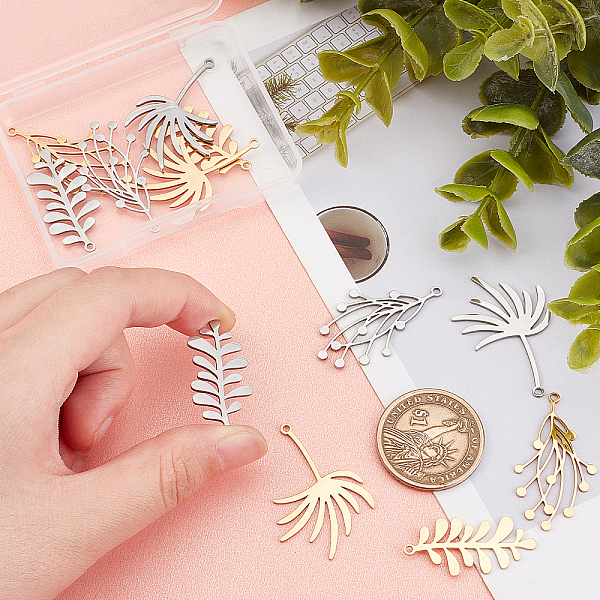 PandaHall DICOSMETIC 12Pcs 3 Style 2 Colors 201 Stainless Steel Pendants, Laser Cut, Leaf & Grass, Golden & Stainless Steel Color...
PandaHall DICOSMETIC 12Pcs 3 Style 2 Colors 201 Stainless Steel Pendants, Laser Cut, Leaf & Grass, Golden & Stainless Steel Color...