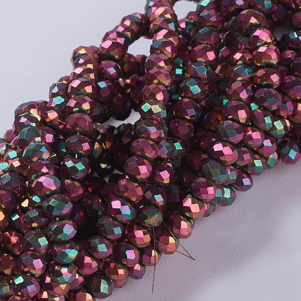 PandaHall Electroplate Glass Beads Strands, Full Plated, Faceted, Rondelle, Magenta, 3x2mm, Hole: 0.8~1mm, about 185~190pcs/strand, 15.5~16..., Pink
PandaHall Electroplate Glass Beads Strands, Full Plated, Faceted, Rondelle, Magenta, 3x2mm, Hole: 0.8~1mm, about 185~190pcs/strand, 15.5~16..., Pink