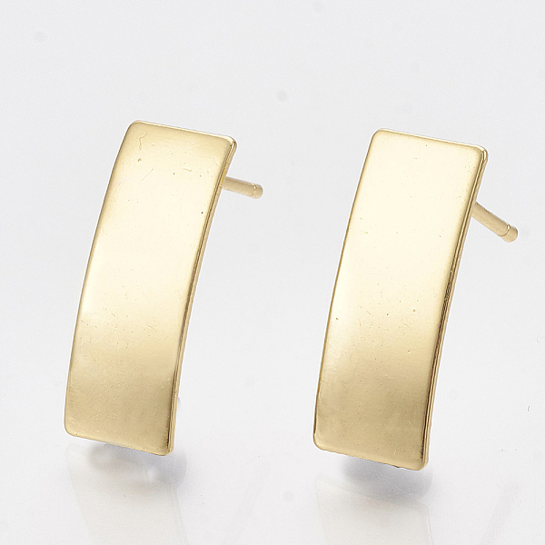 PandaHall Brass Stud Earring Findings, with Loop, Rectangle, Real 18K Gold Plated, 16x6.5mm, Hole: 2.5mm Brass Rectangle
PandaHall Brass Stud Earring Findings, with Loop, Rectangle, Real 18K Gold Plated, 16x6.5mm, Hole: 2.5mm Brass Rectangle