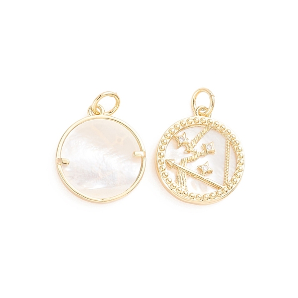 PandaHall Brass Micro Pave Cubic Zirconia Pendants, with Natural Shell and Jump Ring, Flat Round with Twelve Constellations, Golden..., Clear
PandaHall Brass Micro Pave Cubic Zirconia Pendants, with Natural Shell and Jump Ring, Flat Round with Twelve Constellations, Golden..., Clear
