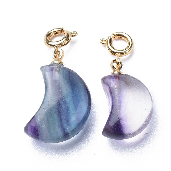 PandaHall Carved Natural Fluorite Pendants, with Brass Spring Ring Clasps, Long-Lasting Plated, Moon, Golden, 25~28mm, Pendant...
PandaHall Carved Natural Fluorite Pendants, with Brass Spring Ring Clasps, Long-Lasting Plated, Moon, Golden, 25~28mm, Pendant...