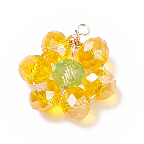 PandaHall Wire Wrapped Electroplate Glass Pendants, Flower, Gold, 22.5~25x21~23x7~7.5mm, Hole: 1.6~3mm Glass Flower Gold
PandaHall Wire Wrapped Electroplate Glass Pendants, Flower, Gold, 22.5~25x21~23x7~7.5mm, Hole: 1.6~3mm Glass Flower Gold