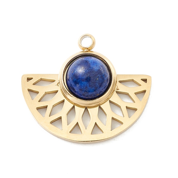PandaHall Ion Plating(IP) 304 Stainless Steel Pendants with Synthetic Lapis Lazuli Cabochon, Fan, Dark Blue, 15x18x4.5mm, Hole: 1.3mm 304...
PandaHall Ion Plating(IP) 304 Stainless Steel Pendants with Synthetic Lapis Lazuli Cabochon, Fan, Dark Blue, 15x18x4.5mm, Hole: 1.3mm 304...