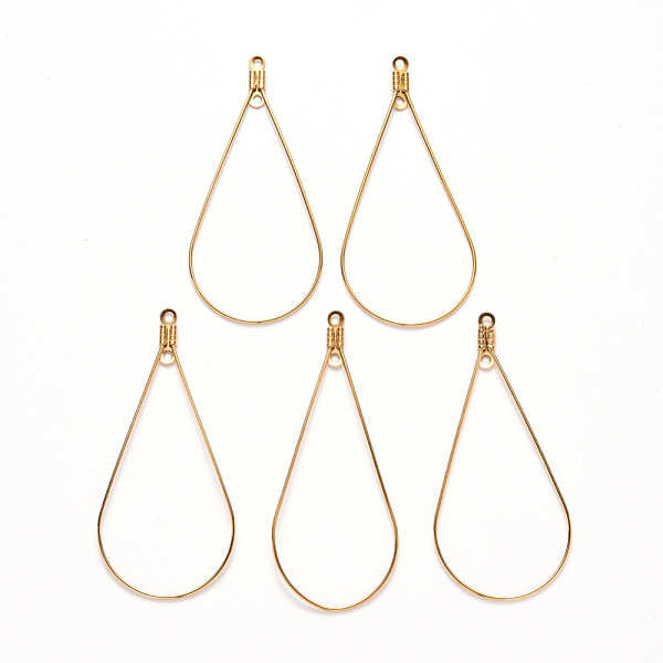 PandaHall Vacuum Plating 304 Stainless Steel Wire Pendants, Hoop Earring Findings, Teardrop, Golden, 22 Gauge, 48.5x23x0.6mm, Hole: 1.2mm...
PandaHall Vacuum Plating 304 Stainless Steel Wire Pendants, Hoop Earring Findings, Teardrop, Golden, 22 Gauge, 48.5x23x0.6mm, Hole: 1.2mm...