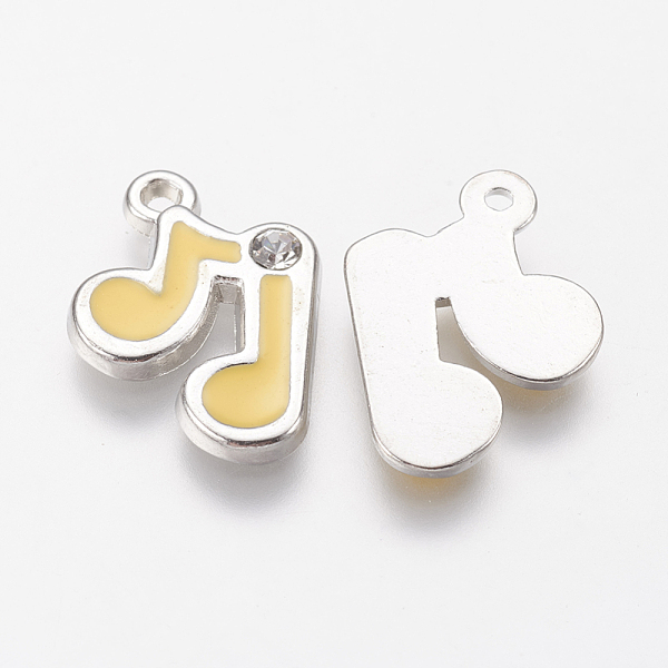 PandaHall Alloy Enamel Pendants, Lead Free and Cadmium Free, With Rhinestone, Musical Note, Platinum Color, Yellow, 20x13x2mm, Hole: 2mm...
PandaHall Alloy Enamel Pendants, Lead Free and Cadmium Free, With Rhinestone, Musical Note, Platinum Color, Yellow, 20x13x2mm, Hole: 2mm...