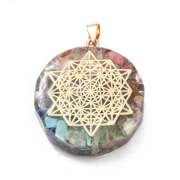 PandaHall Transparent Resin Pendants, with Chip Gemstone Beads and Alloy Findings, Flat Round, Golden, 41x35x11.5mm, Hole: 7.5x4mm...
PandaHall Transparent Resin Pendants, with Chip Gemstone Beads and Alloy Findings, Flat Round, Golden, 41x35x11.5mm, Hole: 7.5x4mm...