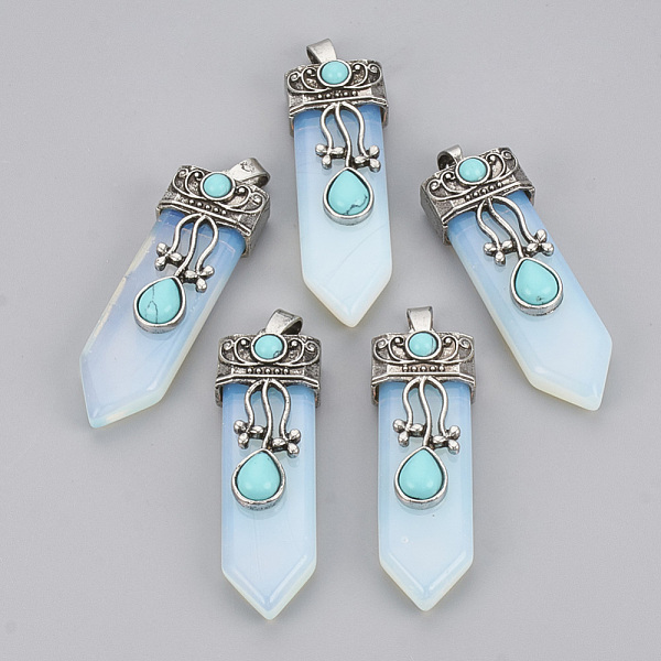 PandaHall Opalite Pendants, with Alloy Findings, Sword, Antique Silver, 49~55x16x10~11mm, Hole: 6.5x3mm Opalite Others
PandaHall Opalite Pendants, with Alloy Findings, Sword, Antique Silver, 49~55x16x10~11mm, Hole: 6.5x3mm Opalite Others