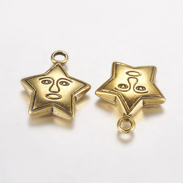 PandaHall CCB Plastic Pendants, Star with Face, Antique Golden, 19x16x4mm, Hole: 2mm Plastic Star
PandaHall CCB Plastic Pendants, Star with Face, Antique Golden, 19x16x4mm, Hole: 2mm Plastic Star
