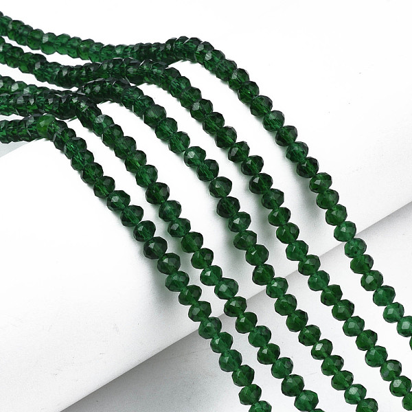 PandaHall Glass Beads Strands, Faceted, Rondelle, Dark Green, 4x3mm, Hole: 0.4mm, about 113~115pcs/strand, 41~42cm Glass Rondelle
PandaHall Glass Beads Strands, Faceted, Rondelle, Dark Green, 4x3mm, Hole: 0.4mm, about 113~115pcs/strand, 41~42cm Glass Rondelle