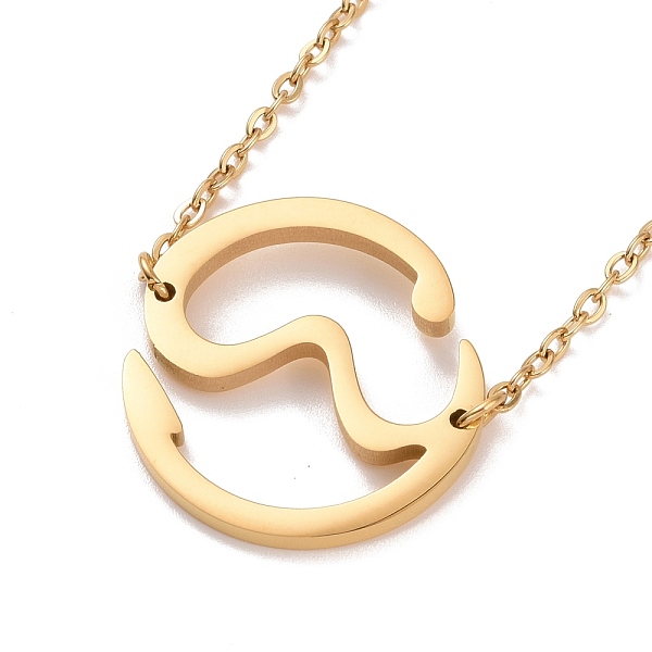 PandaHall 304 Stainless Steel Wave Pendant Necklace for Women, Golden, 16.46 inch(41.8cm) 304 Stainless Steel
PandaHall 304 Stainless Steel Wave Pendant Necklace for Women, Golden, 16.46 inch(41.8cm) 304 Stainless Steel