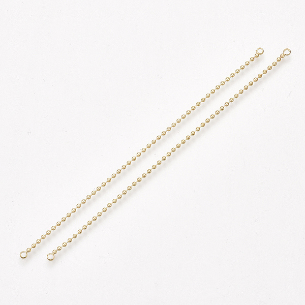 PandaHall Brass Ball Chain Links connectors, Real 18K Gold Plated, 102~105x1.5mm, Hole: 1.6mm Brass Others
PandaHall Brass Ball Chain Links connectors, Real 18K Gold Plated, 102~105x1.5mm, Hole: 1.6mm Brass Others