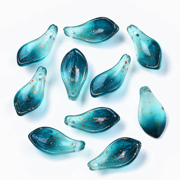 PandaHall Transparent Spray Painted Glass Pendants, with Gold Foil, Petal, Medium Turquoise, 22~23x11x6mm, Hole: 1.2mm Glass Petaline
PandaHall Transparent Spray Painted Glass Pendants, with Gold Foil, Petal, Medium Turquoise, 22~23x11x6mm, Hole: 1.2mm Glass Petaline