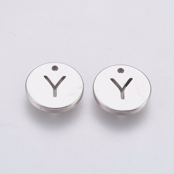 PandaHall 304 Stainless Steel Charms, Flat Round with Letter, Stainless Steel Color, Letter.Y, 10x1mm, Hole: 1mm 304 Stainless Steel Letter...
PandaHall 304 Stainless Steel Charms, Flat Round with Letter, Stainless Steel Color, Letter.Y, 10x1mm, Hole: 1mm 304 Stainless Steel Letter...