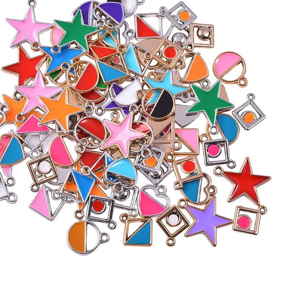 PandaHall UV Plating Acrylic Pendants, with Enamel, Mixed Shapes, Mixed Color, 80pcs/box Acrylic Mixed Shapes Multicolor
PandaHall UV Plating Acrylic Pendants, with Enamel, Mixed Shapes, Mixed Color, 80pcs/box Acrylic Mixed Shapes Multicolor