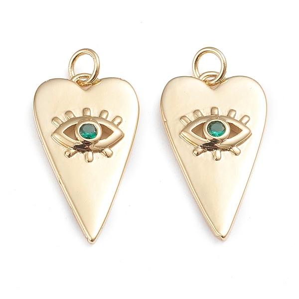 PandaHall Brass Micro Pave Cubic Zirconia Pendants, with Jump Rings, Long-Lasting Plated, Heart with Evil Eye, Real 18K Gold Plated, Green...
PandaHall Brass Micro Pave Cubic Zirconia Pendants, with Jump Rings, Long-Lasting Plated, Heart with Evil Eye, Real 18K Gold Plated, Green...