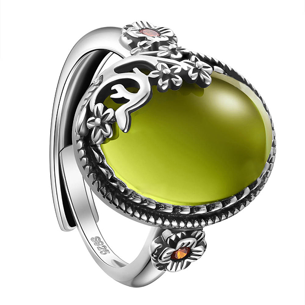 PandaHall SHEGRACE 925 Thailand Sterling Silver Rings, with Grade AAA Cubic Zirconia, Half Round with Flower, Green, Size 9, 19mm Sterling...
PandaHall SHEGRACE 925 Thailand Sterling Silver Rings, with Grade AAA Cubic Zirconia, Half Round with Flower, Green, Size 9, 19mm Sterling...