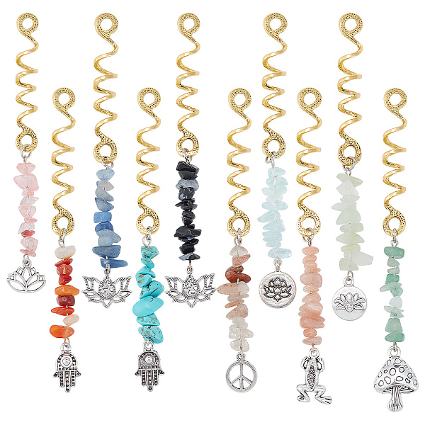 PandaHall DIY Alloy Hair Dreadlocks Braiding Kits, Natural & Synthetic Gemstone and Alloy Pendants Dangle Hair Coil Cuffs, for Hair Styling...
PandaHall DIY Alloy Hair Dreadlocks Braiding Kits, Natural & Synthetic Gemstone and Alloy Pendants Dangle Hair Coil Cuffs, for Hair Styling...