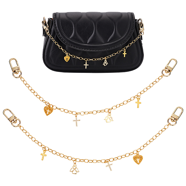 PandaHall WADORN 2Pcs Bag Handles, with Brass Cable Chain and Alloy Pendant, Angel & Heart & Cross, Golden, 32.2cm Brass
PandaHall WADORN 2Pcs Bag Handles, with Brass Cable Chain and Alloy Pendant, Angel & Heart & Cross, Golden, 32.2cm Brass