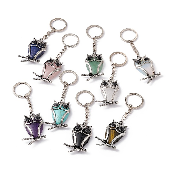 PandaHall Owl Natural & Synthetic Gemstone Pendant Keychain, with Alloy & Iron Findings, 10cm Mixed Stone Owl
PandaHall Owl Natural & Synthetic Gemstone Pendant Keychain, with Alloy & Iron Findings, 10cm Mixed Stone Owl