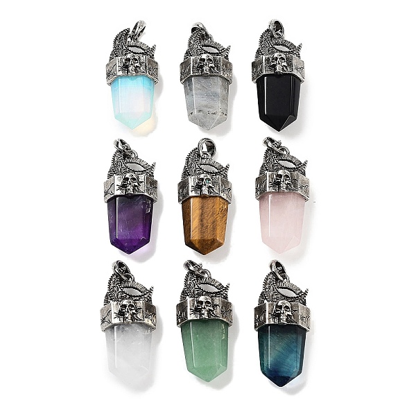 PandaHall Natural & Synthetic Mixed Gemstone Faceted Sword Pendants, Rack Plating Antique Silver Plated Alloy Moon Charms, Cadmium Free &...
PandaHall Natural & Synthetic Mixed Gemstone Faceted Sword Pendants, Rack Plating Antique Silver Plated Alloy Moon Charms, Cadmium Free &...