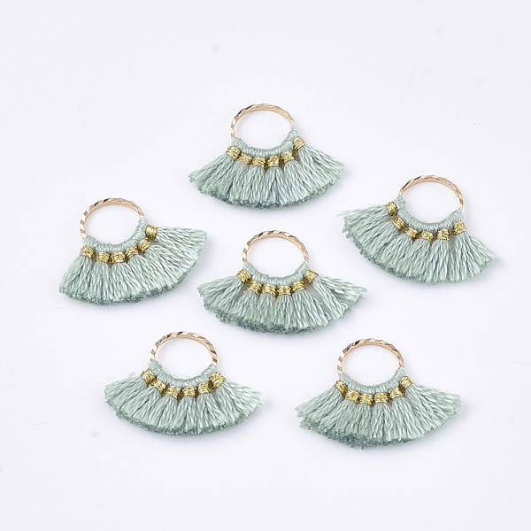 PandaHall Polycotton(Polyester Cotton) Tassel Pendants Decorations, with Brass Findings, Fan Shape, Golden, Medium Aquamarine..., Green
PandaHall Polycotton(Polyester Cotton) Tassel Pendants Decorations, with Brass Findings, Fan Shape, Golden, Medium Aquamarine..., Green