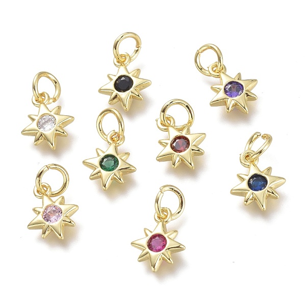 PandaHall Brass Micro Pave Cubic Zirconia Pendants, with Jump Rings, Star, Real 18K Gold Plated, Mixed Color, 10x8x2mm, Hole: 3.5mm..., Multicolor
PandaHall Brass Micro Pave Cubic Zirconia Pendants, with Jump Rings, Star, Real 18K Gold Plated, Mixed Color, 10x8x2mm, Hole: 3.5mm..., Multicolor