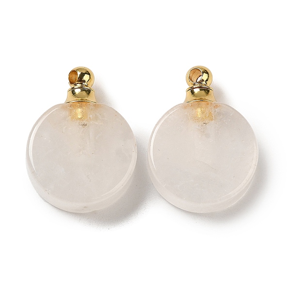 PandaHall Natural Quartz Crystal Perfume Bottle Pendants, Rock Crystal, Flat Round Charms with Golden Plated 304 Stainless Steel Findings...
PandaHall Natural Quartz Crystal Perfume Bottle Pendants, Rock Crystal, Flat Round Charms with Golden Plated 304 Stainless Steel Findings...