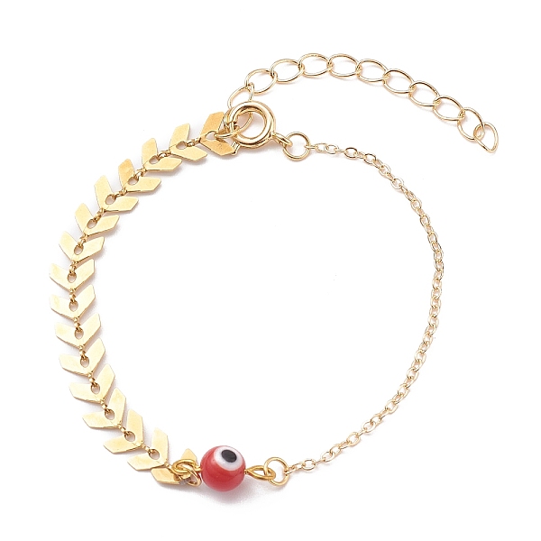 PandaHall Round Evil Eye Lampwork Beaded Bracelets, with 304 Stainless Steel Cobs Chains and Brass Cable Chains, Golden, Red, 6-3/4 inch...
PandaHall Round Evil Eye Lampwork Beaded Bracelets, with 304 Stainless Steel Cobs Chains and Brass Cable Chains, Golden, Red, 6-3/4 inch...