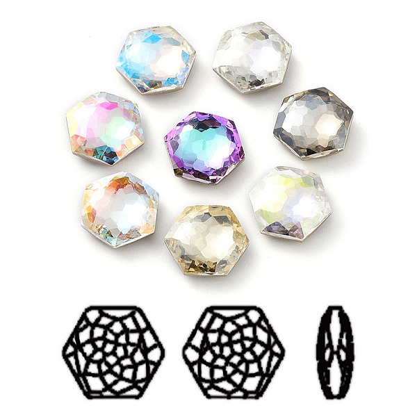 PandaHall K9 Glass Rhinestone Cabochons, Flat Back & Back Plated, Faceted, Hexagon, Mixed Color, 12mm Glass Rhinestone Hexagon Multicolor
PandaHall K9 Glass Rhinestone Cabochons, Flat Back & Back Plated, Faceted, Hexagon, Mixed Color, 12mm Glass Rhinestone Hexagon Multicolor