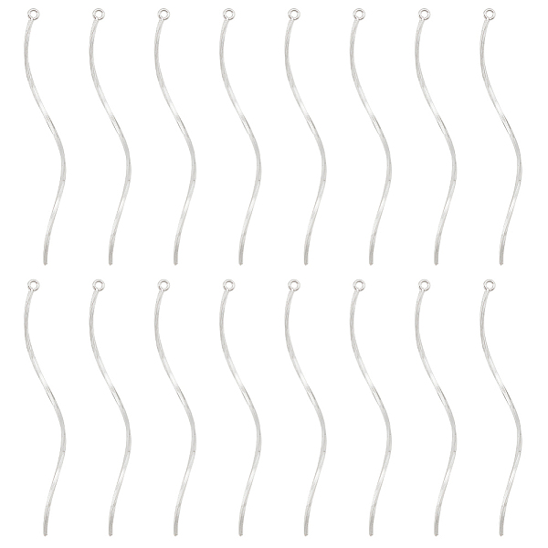 PandaHall BENECREAT 16Pcs Brass Pendants, Twist Wave Charms, for Earring Making, Real Platinum Plated, 53x2.5x1mm, Hole: 1mm Brass Others
PandaHall BENECREAT 16Pcs Brass Pendants, Twist Wave Charms, for Earring Making, Real Platinum Plated, 53x2.5x1mm, Hole: 1mm Brass Others