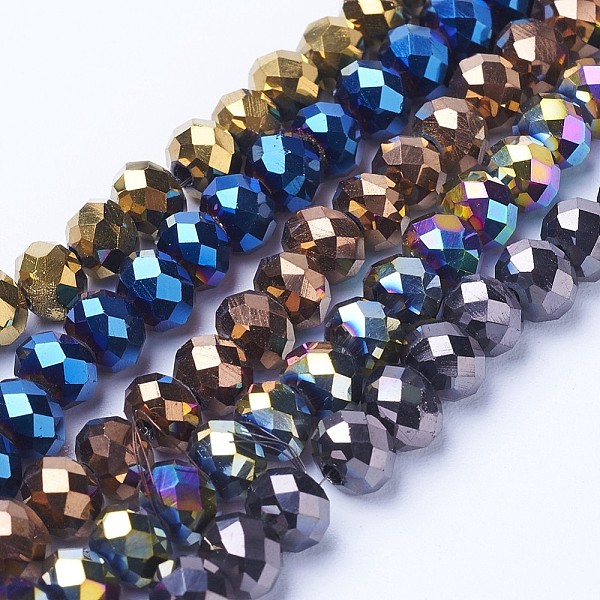 PandaHall Electroplate Transparent Glass Beads Strands, Full Plated, Faceted, Rondelle, Mixed Color, 4x3mm, Hole: 0.4mm, about...
PandaHall Electroplate Transparent Glass Beads Strands, Full Plated, Faceted, Rondelle, Mixed Color, 4x3mm, Hole: 0.4mm, about...