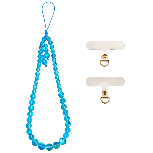 PandaHall Round Synthetic Moonstone Beaded Mobile Straps, Nylon Cord with TPU Mobile Phone Lanyard Patch Mobile Accessories Decor, Cyan...
PandaHall Round Synthetic Moonstone Beaded Mobile Straps, Nylon Cord with TPU Mobile Phone Lanyard Patch Mobile Accessories Decor, Cyan...
