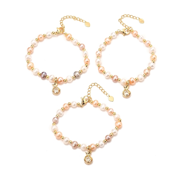 PandaHall Brass Micro Pave Cubic Zirconia Flat Round Charms Bracelets, Real 18K Gold Plated, with Natural Pearl, Long-Lasting Plated, Mixed..., Multicolor
PandaHall Brass Micro Pave Cubic Zirconia Flat Round Charms Bracelets, Real 18K Gold Plated, with Natural Pearl, Long-Lasting Plated, Mixed..., Multicolor