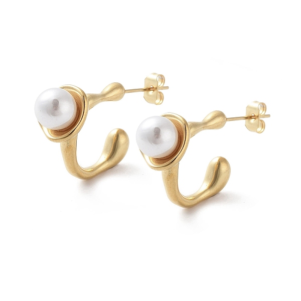 PandaHall Vacuum Plating 304 Stainless Steel Stud Earrings, Twist Rectangle Half Hoop Earrings with Plastic Pearl, Golden, 16.5x4mm 304...
PandaHall Vacuum Plating 304 Stainless Steel Stud Earrings, Twist Rectangle Half Hoop Earrings with Plastic Pearl, Golden, 16.5x4mm 304...