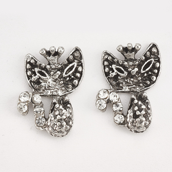 PandaHall Alloy Kitten Cabochons, Nail Art Decoration Accessories, with Rhinestone, Cat Shape, Antique Silver, 12.5x10x2.5mm..., Clear
PandaHall Alloy Kitten Cabochons, Nail Art Decoration Accessories, with Rhinestone, Cat Shape, Antique Silver, 12.5x10x2.5mm..., Clear