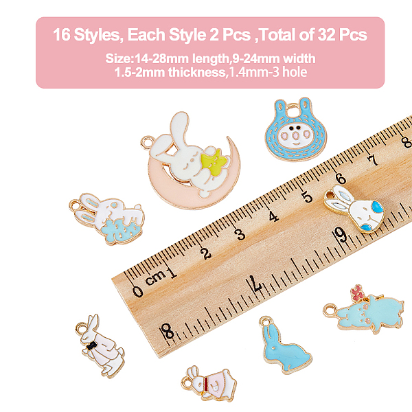 PandaHall HOBBIESAY 32Pcs 16 Styles Rabbit Charms Alloy Enamel Pendants Mixed Color Animal Blue Pink with Carrot Dangle Charms for DIY..., Multicolor
PandaHall HOBBIESAY 32Pcs 16 Styles Rabbit Charms Alloy Enamel Pendants Mixed Color Animal Blue Pink with Carrot Dangle Charms for DIY..., Multicolor