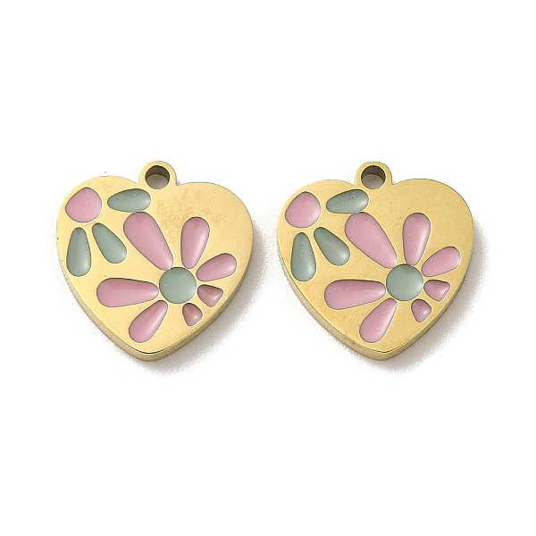 PandaHall Ion Plating(IP) 316L Surgical Stainless Steel Charm, with Enamel, Real 18K Gold Plated, Heart with Flower Charm, Pearl Pink...
PandaHall Ion Plating(IP) 316L Surgical Stainless Steel Charm, with Enamel, Real 18K Gold Plated, Heart with Flower Charm, Pearl Pink...