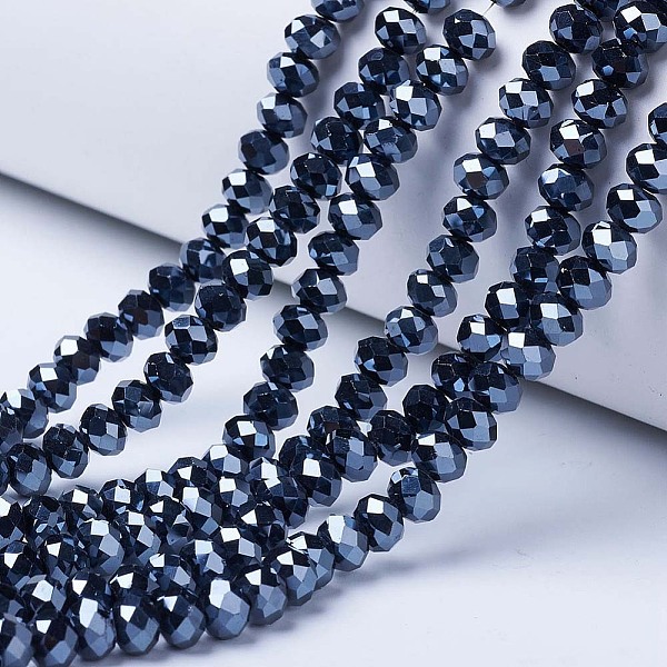 PandaHall Electroplate Glass Beads Strands, Pearl Luster Plated, Faceted, Rondelle, Black, 3.5x3mm, Hole: 0.4mm, about 113~115pcs/strand...
PandaHall Electroplate Glass Beads Strands, Pearl Luster Plated, Faceted, Rondelle, Black, 3.5x3mm, Hole: 0.4mm, about 113~115pcs/strand...