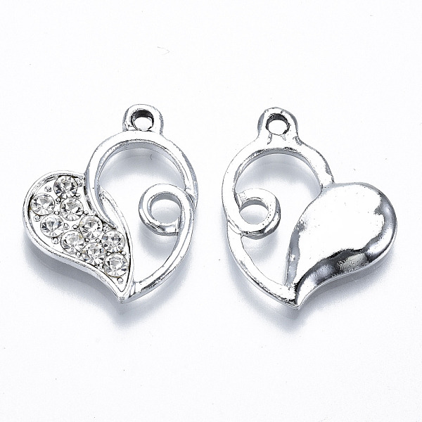 PandaHall UV Plated Alloy Pendants, with Crystal Rhinestone, Heart, Cadmium Free & Lead Free, Platinum, 24x20x3mm, Hole: 1.8mm..., Clear
PandaHall UV Plated Alloy Pendants, with Crystal Rhinestone, Heart, Cadmium Free & Lead Free, Platinum, 24x20x3mm, Hole: 1.8mm..., Clear