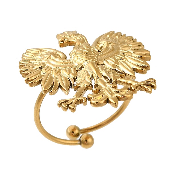 PandaHall Ion Plating(IP) 304 Stainless Steel Eagle Open Cuff Rings for Women, Golden, 27x25mm 304 Stainless Steel Eagle
PandaHall Ion Plating(IP) 304 Stainless Steel Eagle Open Cuff Rings for Women, Golden, 27x25mm 304 Stainless Steel Eagle