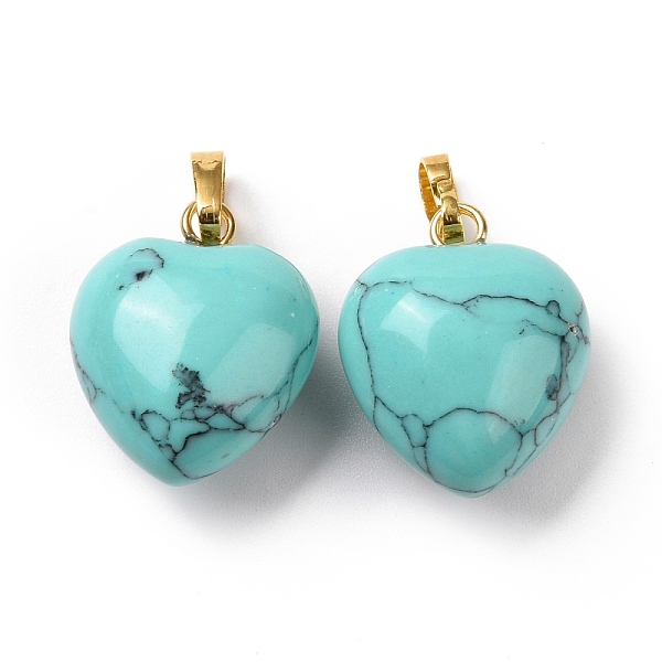 PandaHall Synthetic Turquoise Pendants, with Golden Tone Brass Findings, Heart Charm, 18x15~15.5x6~8mm, Hole: 6x3mm Synthetic Turquoise...
PandaHall Synthetic Turquoise Pendants, with Golden Tone Brass Findings, Heart Charm, 18x15~15.5x6~8mm, Hole: 6x3mm Synthetic Turquoise...